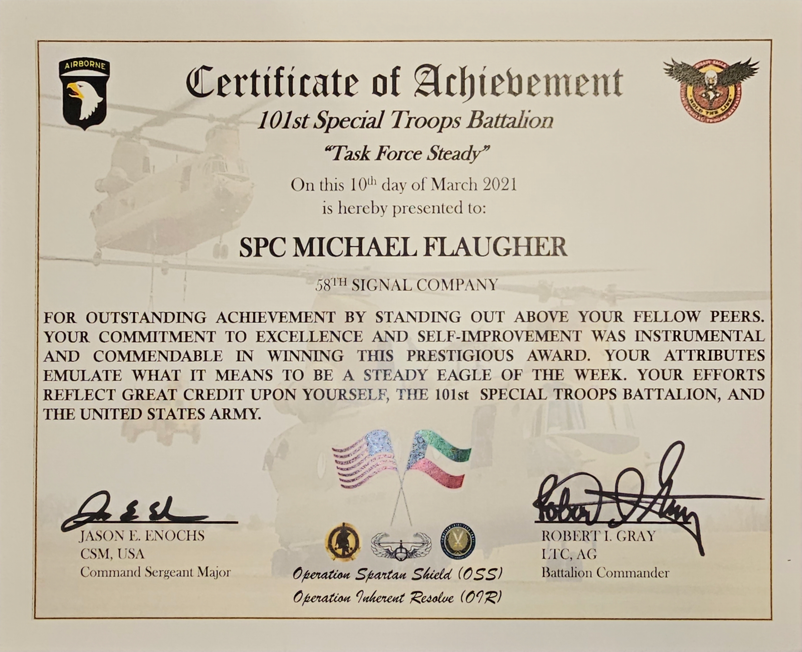 Certificate of Achievement